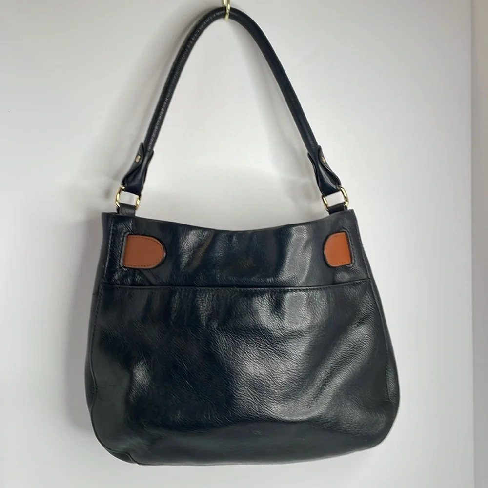 Antonio Melani Shoulder Bag Leather Black  Brown Shoulder Bag